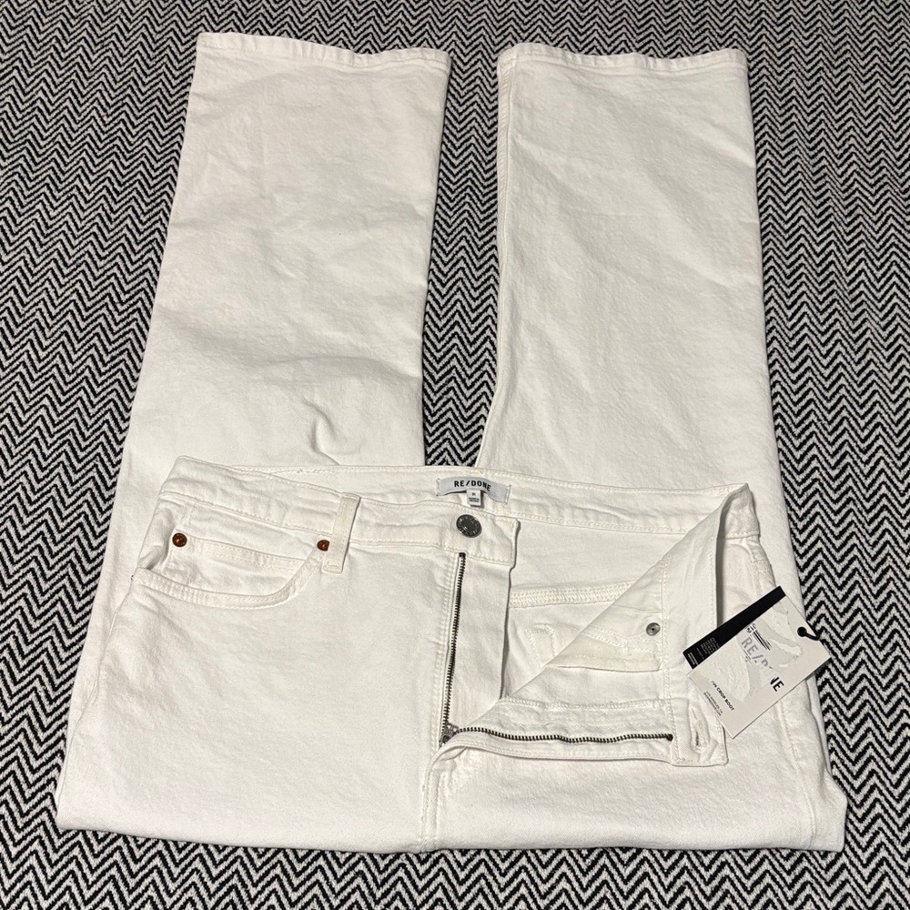 Re/Done White 70s Crop Boot Jeans | Sz 31